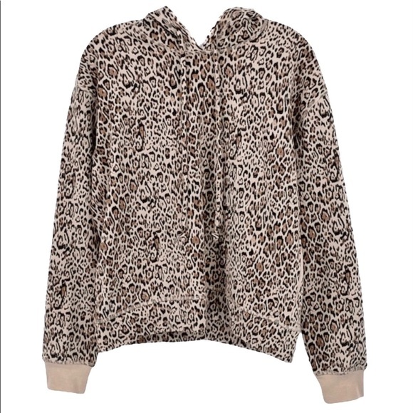 Socialite sz XS tan leopard print pullover hoodie - Picture 4 of 13